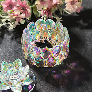 Lussuosa Scatola Espositiva in <span class=keywords><strong>Cristallo</strong></span> Trasparente a Forma di Fiore di Loto, Contenitore in <span class=keywords><strong>Cristallo</strong></span> per Gioielli e Caramelle, Decorazione da <span class=keywords><strong>Tavolo</strong></span> - Product Image 2