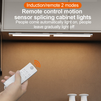 Lampu Bawah Kabinet, 2 Paket Lampu Sensor Gerak Isi Ulang untuk Dalam Ruangan, 5 Tingkat Peredupan Lampu Lemari Magnetik.