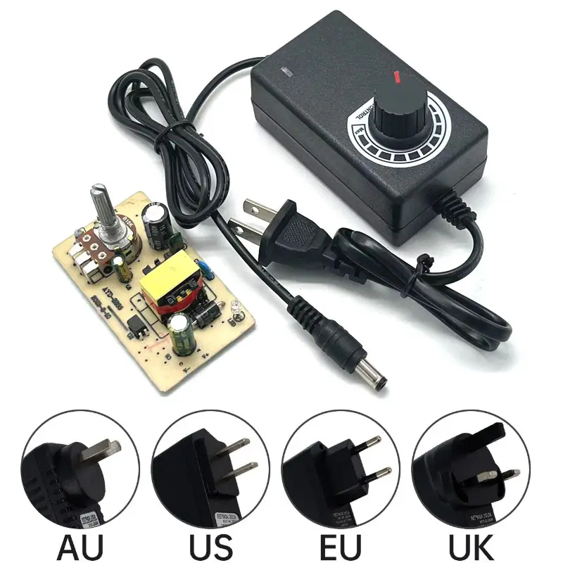 3-12v2a 조정 가능한 전원 공급 장치 24w 어댑터 12 v AC to DC 전원 어댑터 LED 스트립 조명용 12 볼트 2 앰프 CCTV 어댑터