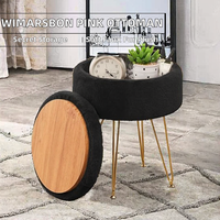 Wimarsbon Repose-pieds Ottoman pour Chambre à Coucher en Fausse Fourrure avec Rangement, Siège de Coiffeuse Doux, Table Basse, Petite Table d'Appoint Réglable