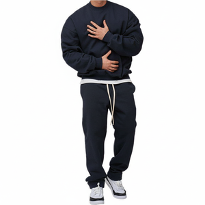 Conjunto Deportivo de Alta Calidad para Hombre, Pantalones Deportivos y Sudadera con Capucha de Tela Suave de Algodón, 2 Piezas, Chándal para Hombre para Correr, Alta Calidad - Product Image 1