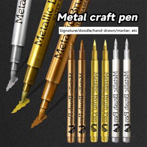 Nouveaux marqueurs de peinture permanents imperméables couleur or et argent 1,5 mm pour artisanat, moulage de résine, peinture artistique, fournitures scolaires - Product Image 3