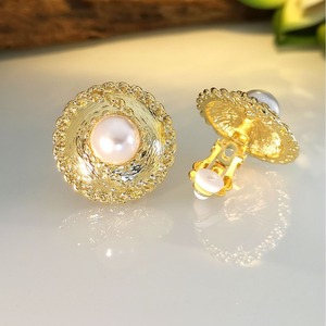 Orecchini a clip vintage francesi con perle per donna, gioielli alla moda a forma di perla intrecciata - Product Image 3