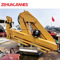 Nouvelle grue de pont marine hydraulique 0,5T-20T à rotation 360° avec flèche télescopique et palan à commande sans fil, système motorisé