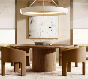 Sageliving sang trọng bàn ăn thiết lập mới đến tròn gỗ sồi gỗ cho phòng khách và nhà hàng sử dụng - Product Image 4