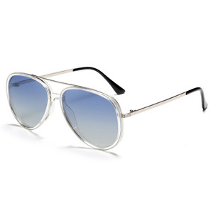 Lunettes de soleil polarisées de pilote rétro à grande monture en métal UV400 pour hommes et femmes, personnalisables avec logo - Product Image 2