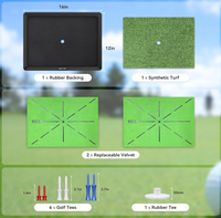 Tapis de golf gazon artificiel intérieur extérieur entraînement de golf frapper tapis d'écaillage balançoire cadeaux de golf pour hommes femmes avec 3 remplaçables