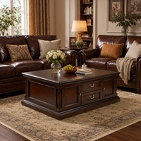 Table basse en bois massif faite à la main, durable, design moderne du milieu du siècle, avec tiroir de rangement, table centrale pour canapé, meubles de salon haut de gamme