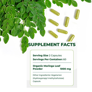 Suplemento de cápsulas de Moringa de marca privada OEM, orgánico, para apoyo en la desintoxicación y bebidas energéticas. - Product Image 2