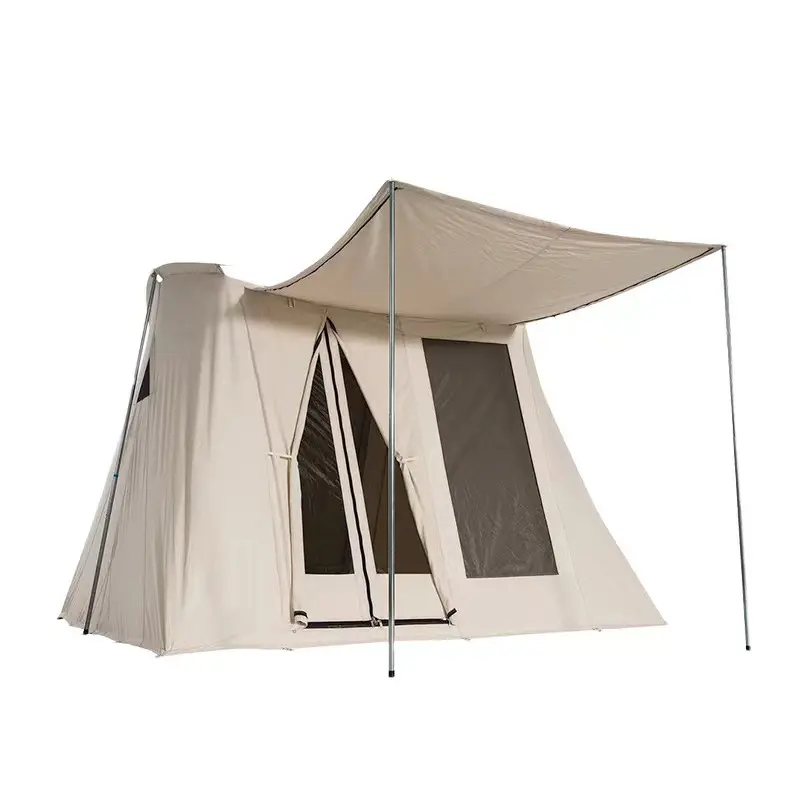 High Quality Waterproof Spring Tent Large Portable Cotton Canvas Tent 5-8 Persons Camping Tent Outdoor For Sale