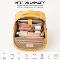 GORFIA - Mochila de Cuero Auténtico para Mujer, Bolso Pequeño Estructurado para Tablet de 9.7 Pulgadas, Mini Mochila en Varios Colores, Mochilas para Mujer