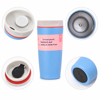Vaso Térmico de Acero Inoxidable Ovalado de 12oz/20oz, Antiderrames, con Tapa de un Toque, para Oficina, Auto y Viajes