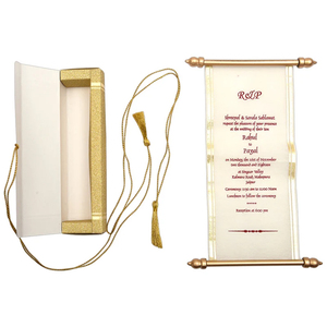 Tùy chỉnh đám cưới sang trọng CuộN Thiệp Mời Thanh Lịch Thẻ Menu với Ribbon giấy Thiệp mời hộp & tua - Product Image 4