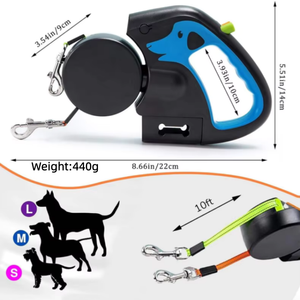 Tienda de Mascotas Producto Accesorios para Perros Cargable Nylon Lujo Perro Salchicha Retráctil Correa Doble para Perro con Luz - Product Image 5