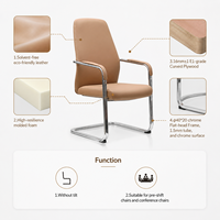 Chaise de conférence exécutive en cuir écologique sans solvant, mousse moulée, cadre chromé, sièges modernes pour salle de réunion de bureau