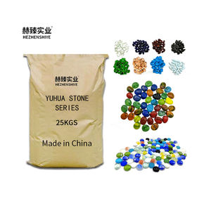 Piedras YuHua Pulimentadas, Redondas, de Colores, con Patrón de Flor de Lluvia, Cuentas de Vidrio Decorativas para Jardín y Paisajismo - Product Image 1