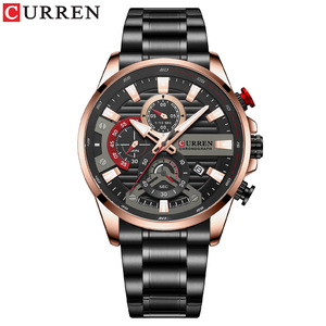 Reloj de Pulsera Curren 8415 para Hombre, Marca de Primera Calidad, Deportivo, de Cuarzo, Lujoso, Completamente de Acero, Resistente al Agua, Cronógrafo, 22 mm, Reloj Masculino - Product Image 4