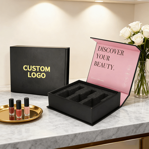 Custom Square Magnetic Rigid Gift <b>Boxes</b> with Embossing & Matt Lamination Sponge Lining <b>Black</b> Recyclable Packaging for Perfume - Product Image 2