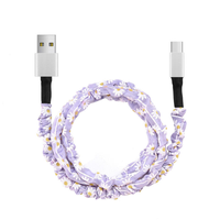 Câble de charge en tissu élégant 3 en 1, câble de charge multi-USB pour iPhone, Android, Type C, câble de charge rapide