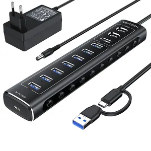 Vendite dirette della fabbrica In alluminio 11 In 1 tipo C Hub 3.0 3.2 5 10Gbps ad alta velocità Usb Por Hub Pd20W Usb-C multiporta Docking Station