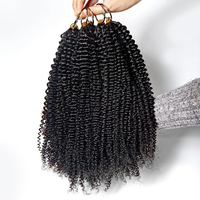 Extensions de cheveux humains brésiliens bouclés afro kinky, tresses bohèmes au crochet sans nœuds, extensions au crochet Miracle Knots