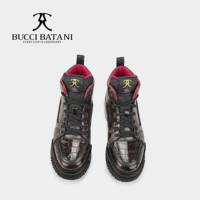 BUCCI BATANI Chaussures décontractées pour hommes en tissu gris nuage, tige en tissu Scabal, semelle extérieure en caoutchouc XL SC100-E013