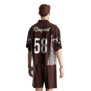 Camiseta Deportiva Retro de Fútbol Americano con Cuello Polo, Bordado, Estilo Vintage, Tejido de Malla con Tejido de Punto Brillante para Atuendos Modernos - Product Image 4