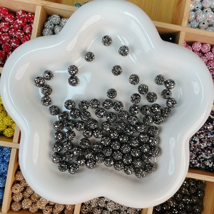 Cuentas de cristal hechas a mano con forma de bola de diamante, cuentas perforadas, cuentas separadoras, material para colgar en pulseras hechas a mano, accesorios DIY - Product Image 2