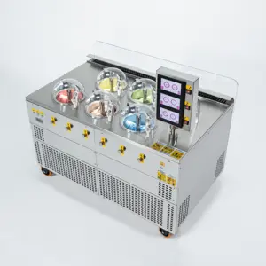 Pro V6 com luzes led exibir armazenamento fresco máquina de sorvete para café gelato máquina de sorvete duro italiano máquina de sorvete