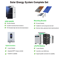 Komplettes Solarsystem-Kit 5kW 10kW 15kW Solarenergiesystem Heim-Solaranlage 10kW Batterie Hybrid-Stromwechselsystem für Zuhause