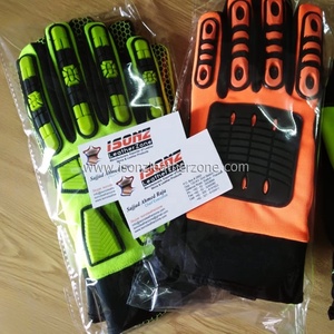 Gants de travail ISONZ Leather Zone ISONZ-210-6 pour le secteur pétrolier et gazier, résistants aux chocs, aux produits chimiques liquides, avec protection TPR, résistants à la chaleur pour mécaniciens - Product Image 1