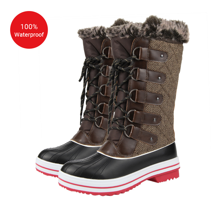 Botas de nieve para mujer, botas de invierno rusas cálidas, tu propia marca, servicio OEM, venta al por mayor, baratas