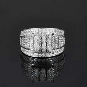 Bague en argent S925 incrustée de moissanite 2 carats, style punk, robuste, individuel, <span class=keywords><strong>mature</strong></span>, dominant, luxe léger - Product Image 4