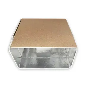 Individuelles Logo bedruckter Karton Karton thermisch isolierte Kaltversandpapierboxen aus Aluminiumfolie für Gefrierprodukte Fleischverpackung