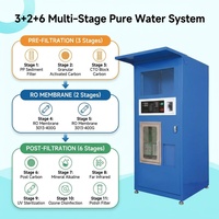 Distributeur d'eau automatique avec purificateur par osmose inverse 800 GPD, commande à distance, kiosque de remplissage, désinfection UV, nettoyage automatique
