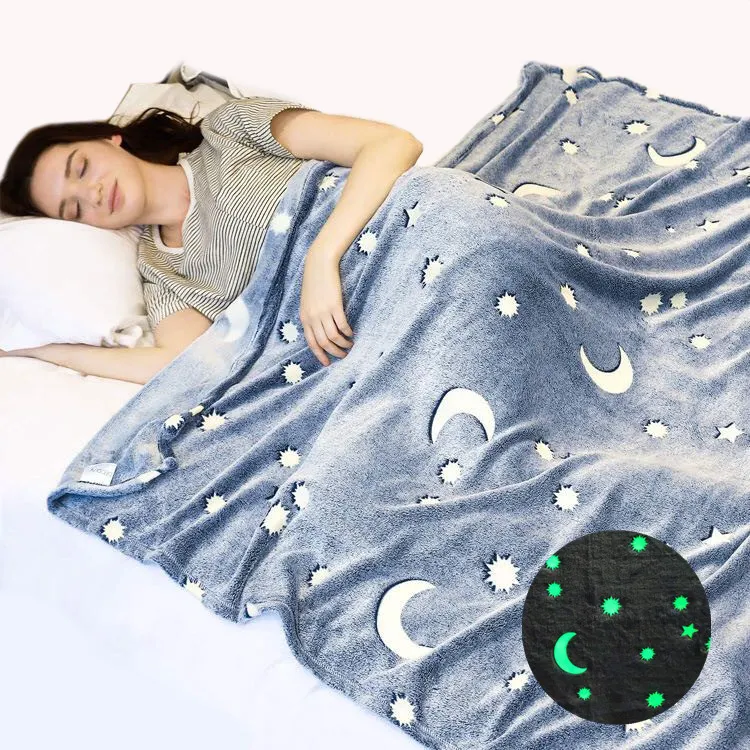 Coperta di flanella luminosa addensata ad alta elasticità e addensata Glow-in-the-dark coperta per bambini e adulti