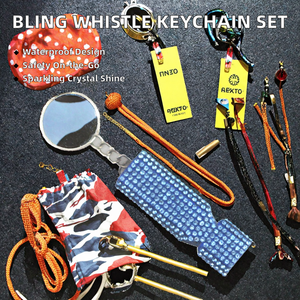 Llavero con Silbato de Aleación de Zinc, Ligero, Moderno, Colorido, con Diamantes de Imitación, Cristales y Pedrería, Set de Accesorios de Defensa Personal para Mujer - Product Image 2