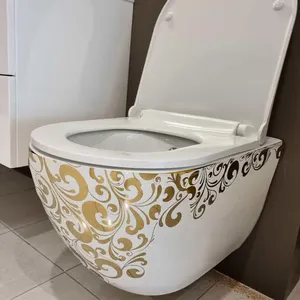 Vitreous China Toilets turbo Chrome wc bidet set bath kitchen CE standard sanitary new bathroom combo basins wc prefab price