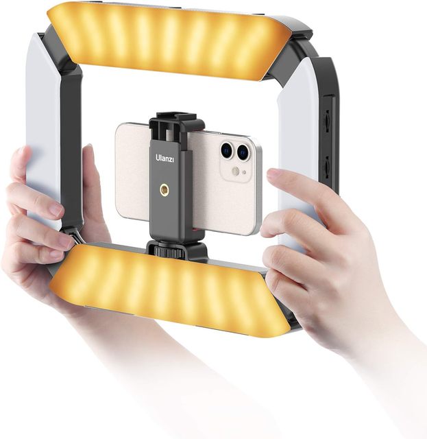 AllinOne Smartphone Video Rig: Stabilizer Selfie LED Ring Light & Studio Lamp