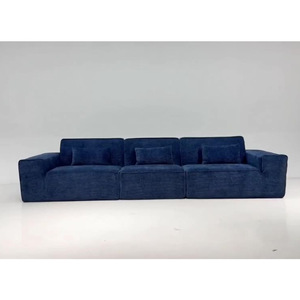 โซฟาบล็อกเต้าหู้อัดแบบสั่งทำพิเศษ ผ้าคอร์ดูรอย ดีไซน์มินิมอลแบบเส้นตรง สไตล์อิตาลี ถอดซักได้ สำหรับห้องนั่งเล่น - Product Image 1