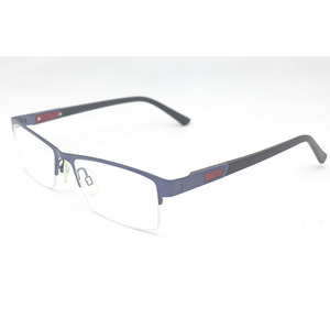 Montures de lunettes rectangulaires semi-cerclées en métal pour hommes – Idéales pour le quotidien professionnel - Product Image 3