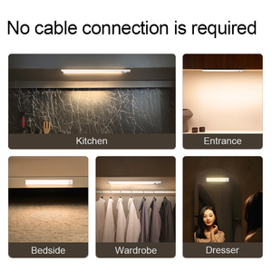 Lampe d'<span class=keywords><strong>armoire</strong></span> de cuisine <span class=keywords><strong>LED</strong></span> moderne ultra-mince capteur rechargeable lumière magnétique USB 6000K lumière inductive blanche <span class=keywords><strong>pour</strong></span> la maison - Product Image 4