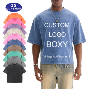 T-Shirt da Uomo Personalizzata con Effetto Acid Wash, Stile Oversize Vintage Streetwear con Logo Stampato - Product Image 1