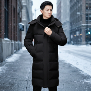 เสื้อโค้ทกันหนาวผู้ชายแบบลำลอง ขนเป็ด 90% มีฮู้ด กันลม กันฝน ซิปหนา - Product Image 3