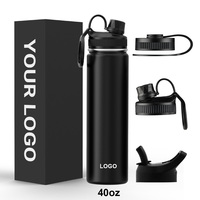 2025 vente chaude personnalisée 32 40 64oz 304 bouteille de sport en acier inoxydable fiole à vide boisson thermique bouteille d'eau de sport