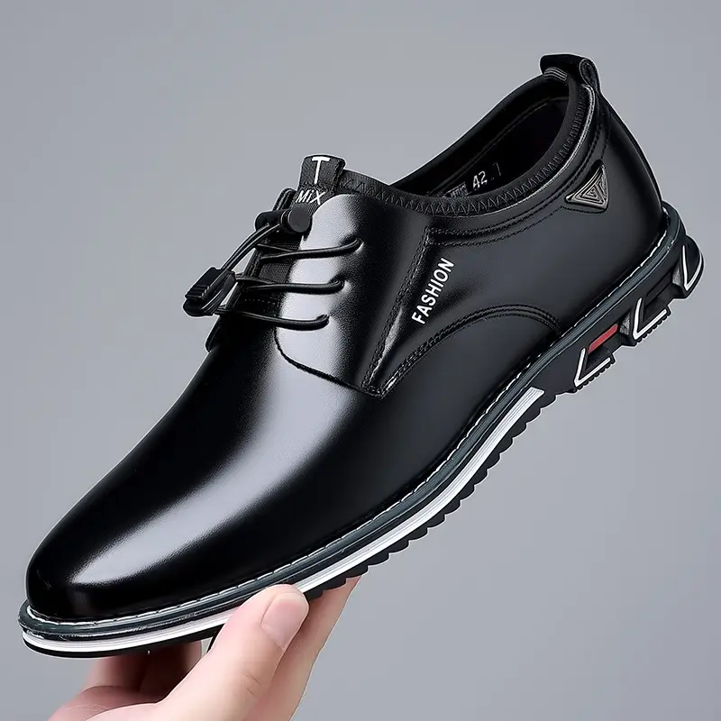 Herenschoenen Trekken Oxfords Zwart Lederen Sneakers Schoenen Comfortabele Luxe Herenschoenen Chaussures Pour Hommes