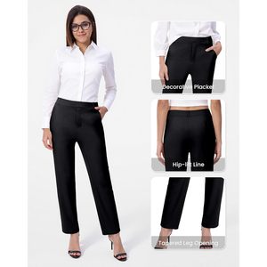 Pantalones de Vestir Tipo Lápiz para Mujer FOXA, Cintura Alta, Elásticos, para Oficina, con Bolsillos, Antiarrugas, Tela con Memoria - Product Image 3