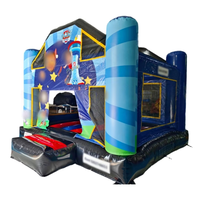 Castillo Inflable Comercial para Perros, Combo de Casa de Brinco Inflable con Tobogán, Brincolines Inflables para Fiestas