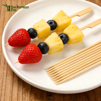 Brochettes coréennes écologiques en bambou – Durables, à long manche, pour cocktails, fruits, brochettes de barbecue (tailles 3,5''/4,7''/7''/10'') – Pack gratuit