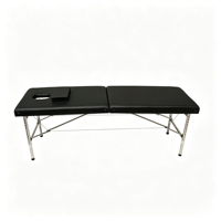 Table de massage pliable durable à 2 sections, cadre en acier inoxydable, lit de spa portable